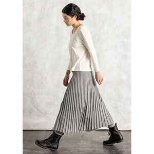Knit skirt in organic/recycled cotton grey melange/solid colour